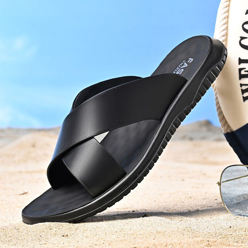 Chinelo Masculina Ergonômica de Couro Antiderrapante